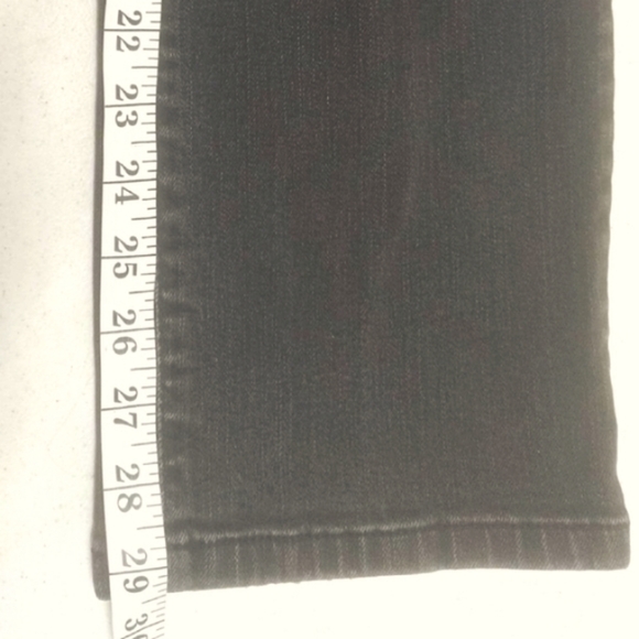 Levi’s Jeans 505 Straight High Rise Women 12 Medium Fit 34x29 Mid Black Distress - Picture 12 of 15